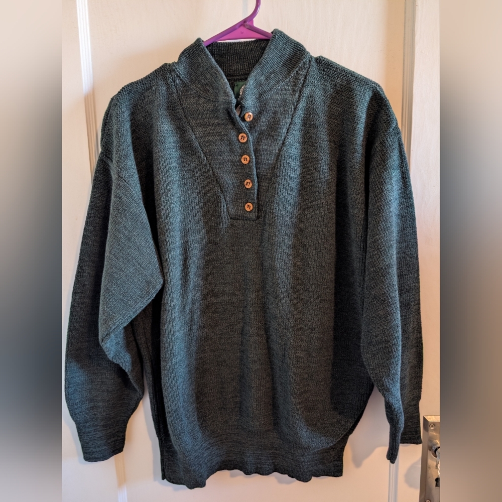 NWT Cabela's Women's Dark Green Fatigue Sweater with Button Detail
